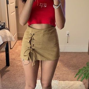 SOLD.Suede Mini Skort